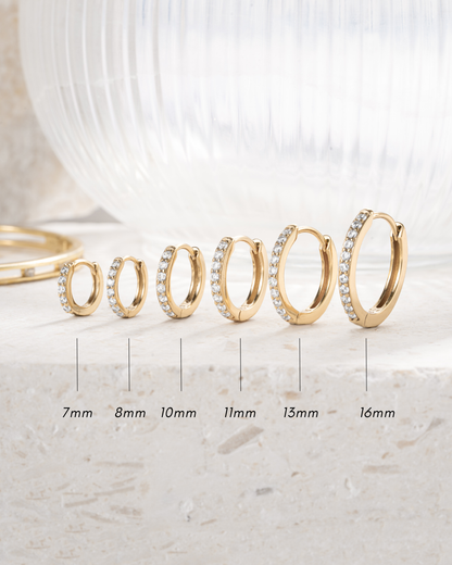 13mm Diamond Huggies (Multiple Sizes Available)