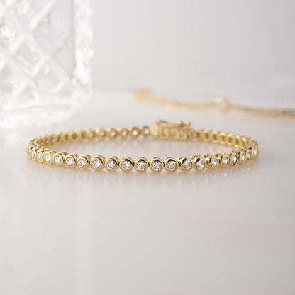 2.5mm Round Bezel Tennis Bracelet