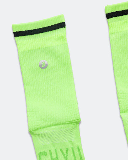 Half Crew Racing Socks - Acid/Green-Black