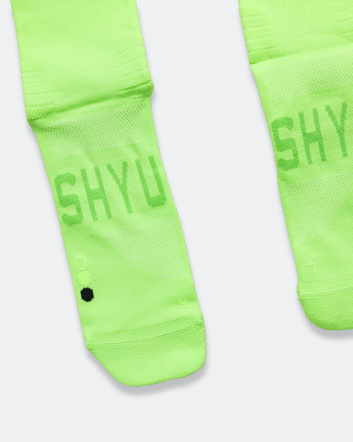 Half Crew Racing Socks - Acid/Green-Black