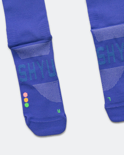 Half Crew Racing Socks - Blue/Blush-Apricot
