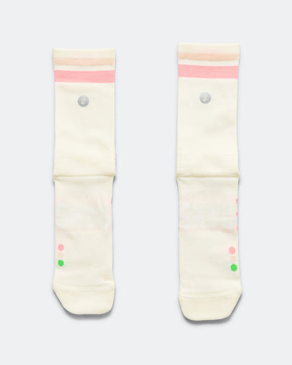 Half Crew Racing Socks - Cream/Blush-Peach