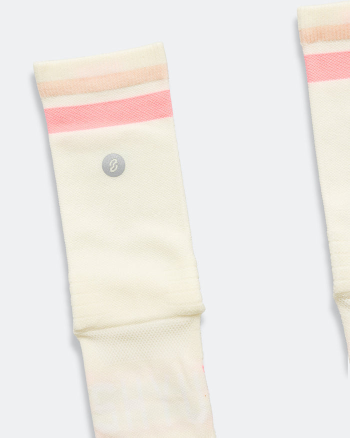 Half Crew Racing Socks - Cream/Blush-Peach
