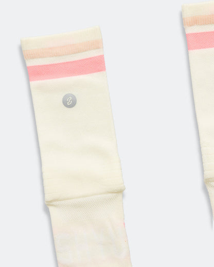 Half Crew Racing Socks - Cream/Blush-Peach