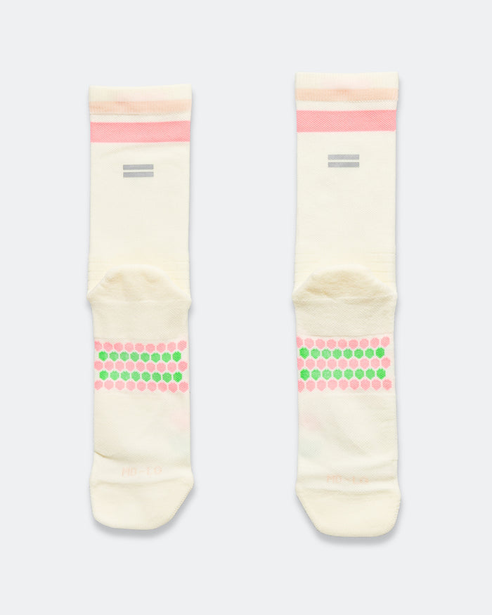 Half Crew Racing Socks - Cream/Blush-Peach
