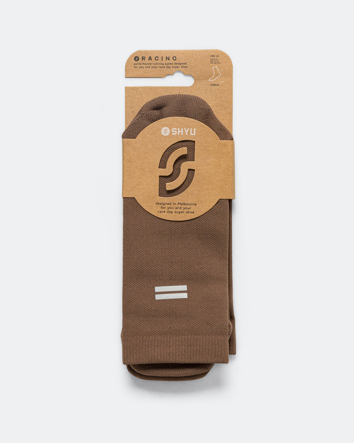Half Crew Racing Socks - Espresso/Espresso