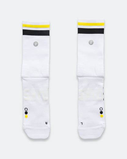 Half Crew Racing Socks - White/Black-Honey