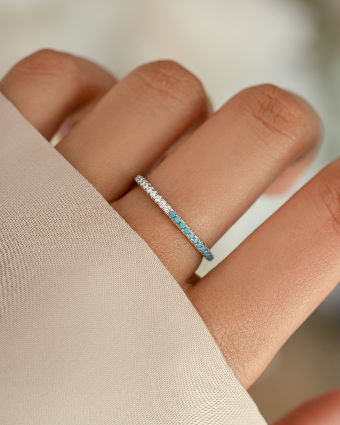 Turquoise & Diamond Eternity Ring