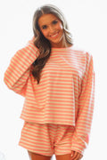 Blueberry Scones Lounge Pullover -Pink and Cream