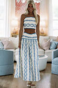 Wren & Me Maxi Skirt - Off White and Blue