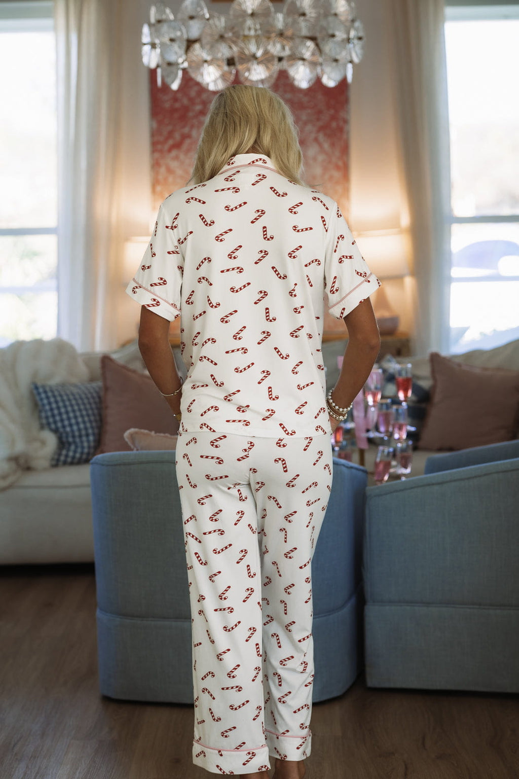 Candy Cane Nights Pajama Pants - White and Red