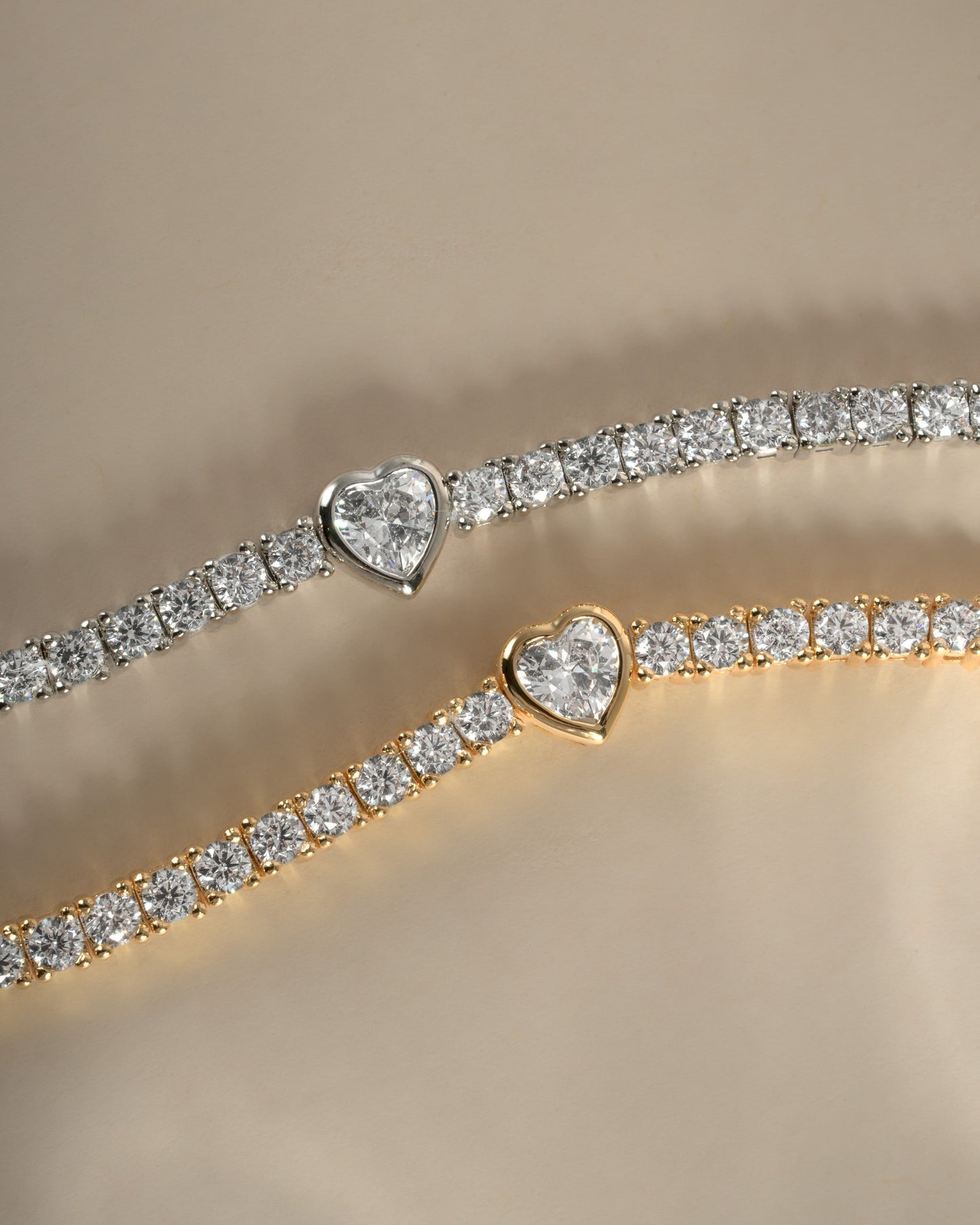 Heart Charm Tennis Bracelet