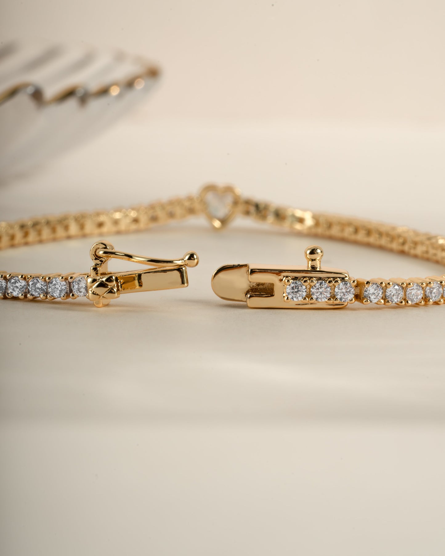 Heart Charm Tennis Bracelet
