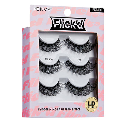 i Envy Flick'd Eye Defining Lash Perm Effect Eyelashes 3 Pair