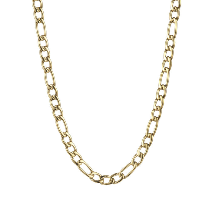 Ion Plated 14k Gold Polished Stainless Steel Figaro Neck Chain