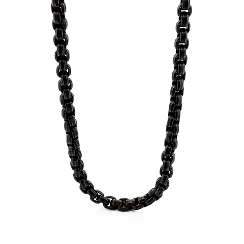 Ion plated Gun Metal Stainless Steel Thick curb Link Neck Chain 50cm