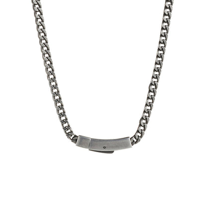Ion plated Gun Metal Stainless Steel Thick curb Link Neck Chain 50cm