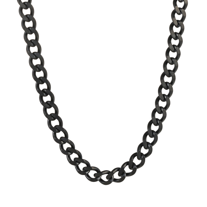 Ion plated Matt Black Stainless Steel Thick Curb Link Neck Chain