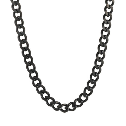 Ion plated Matt Black Stainless Steel Thick Curb Link Neck Chain