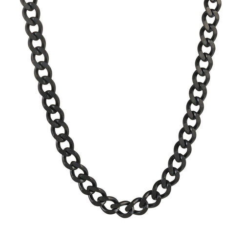 Ion plated Matt Black Stainless Steel Thick Curb Link Neck Chain