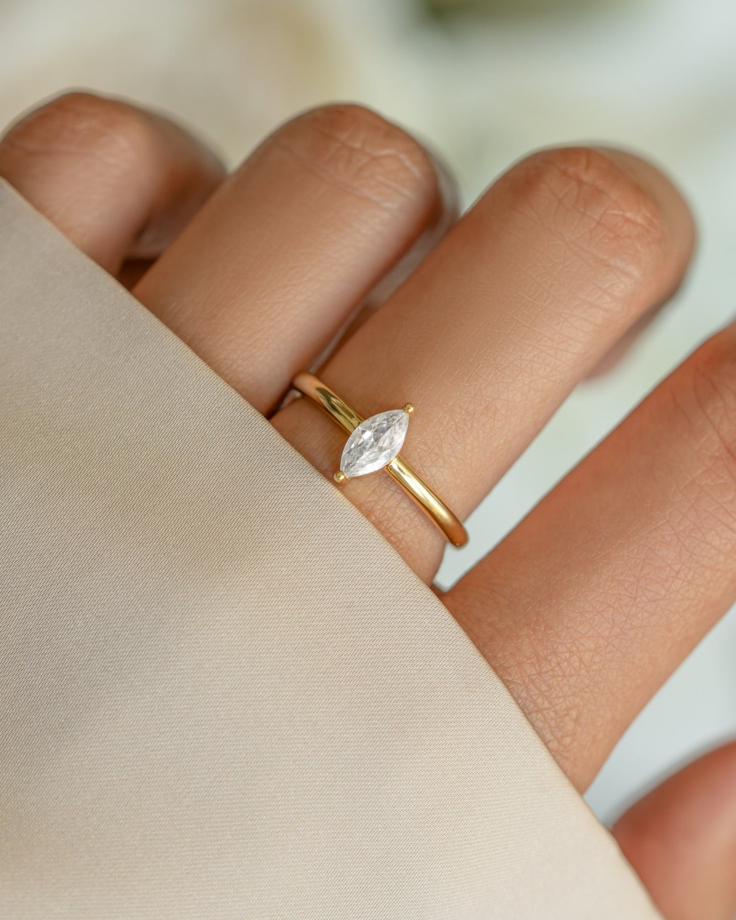 Solitaire Marquise Ring
