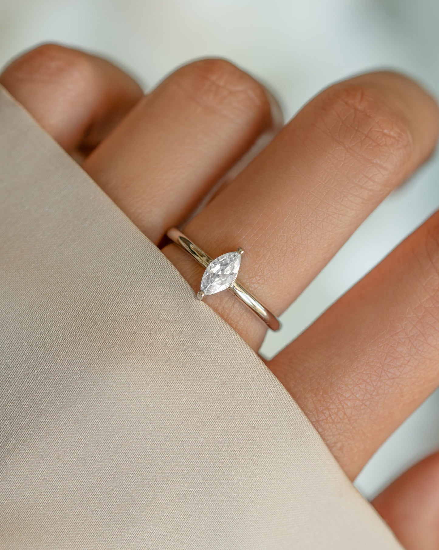 Solitaire Marquise Ring