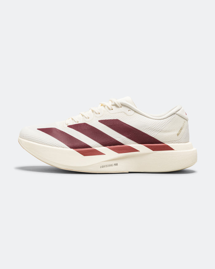 Mens Adizero Evo SL Woven - Off White/Maroon-Mystery Red