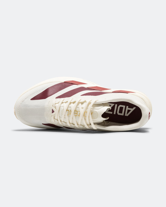 Mens Adizero Evo SL Woven - Off White/Maroon-Mystery Red