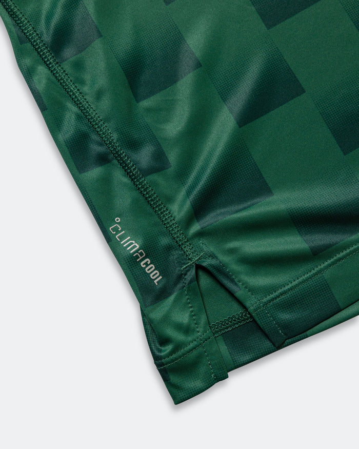 Mens Adizero NYC Singlet - Collegiate Green/Aurora Ivy