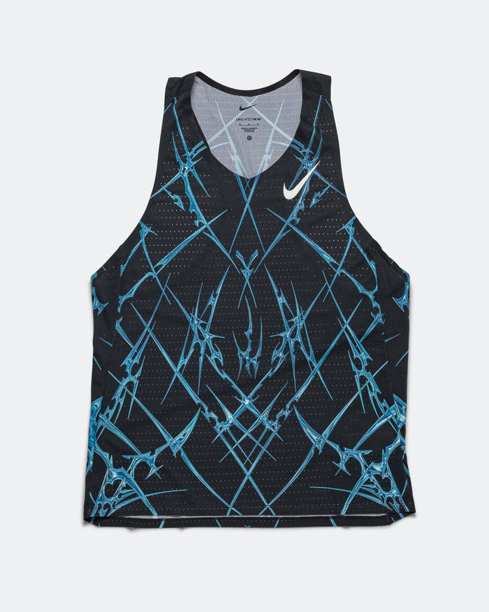 Mens AeroSwift Dri-FIT ADV Printed Running Vest - Black/White
