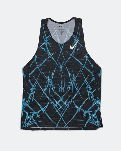 Mens AeroSwift Dri-FIT ADV Printed Running Vest - Black/White
