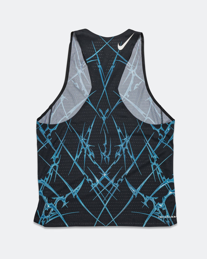 Mens AeroSwift Dri-FIT ADV Printed Running Vest - Black/White