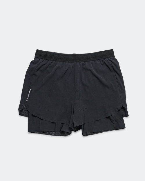 Mens CoolGrid 2-in-1 Run Short - Black