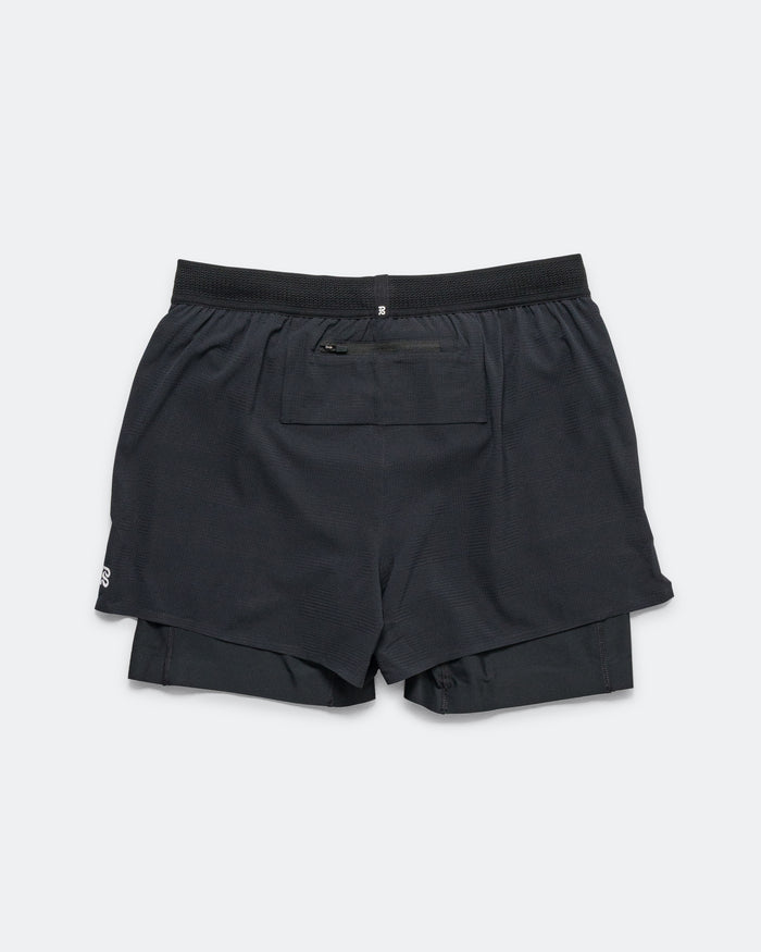 Mens CoolGrid 2-in-1 Run Short - Black