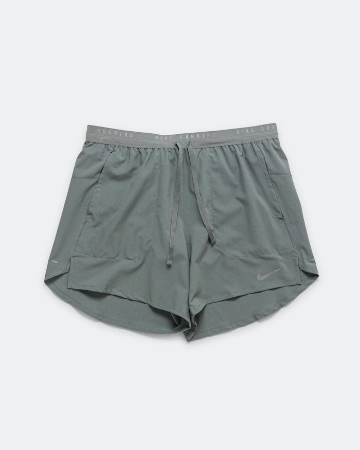 Mens Dri-FIT Stride 5in Brief Lined Running Shorts - Smoke Grey/Reflective Silver