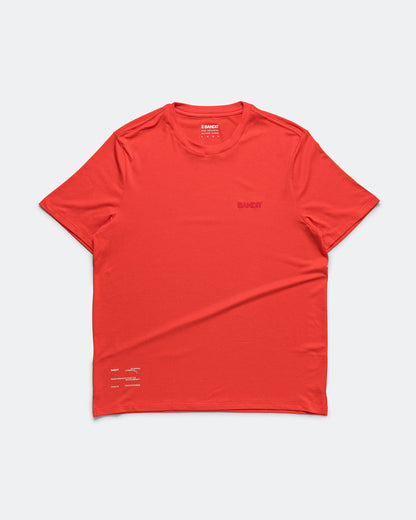 Mens Micromesh Short Sleeve Run Tee - Poppy