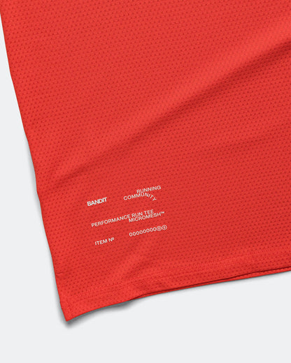 Mens Micromesh Short Sleeve Run Tee - Poppy