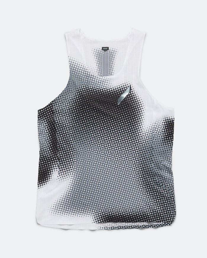 Mens Race Vest - Black/White Dot