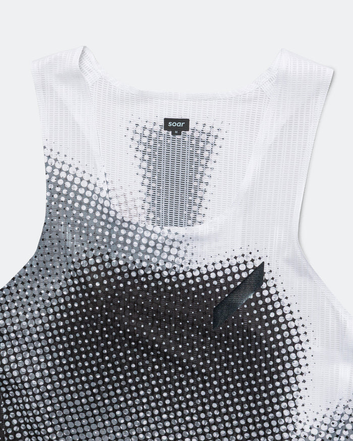 Mens Race Vest - Black/White Dot
