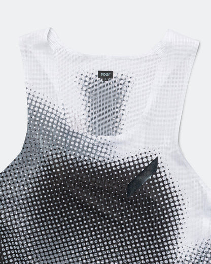 Mens Race Vest - Black/White Dot