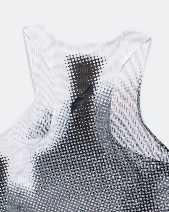 Mens Race Vest - Black/White Dot