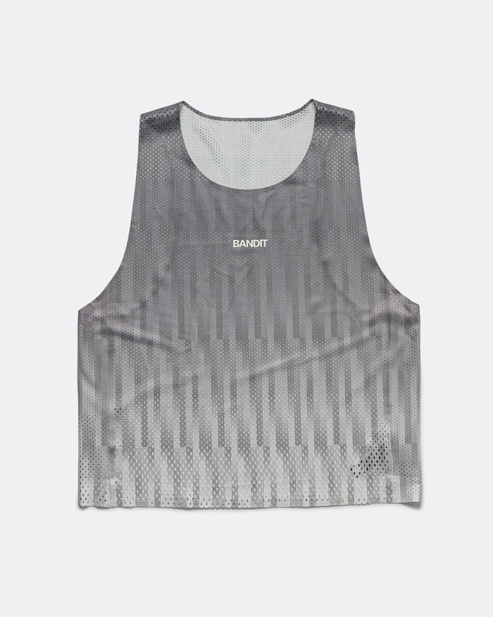 Mens Shredder Shorty Race Singlet - Uneven Gradient - Plaster