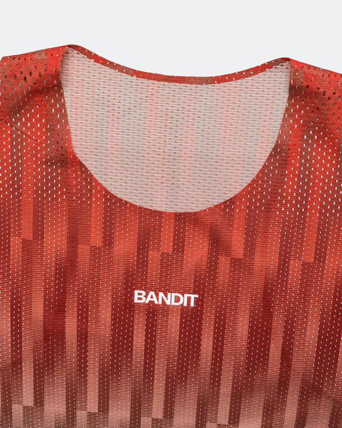 Mens Shredder Shorty Race Singlet - Unveven Gradient - Poppy