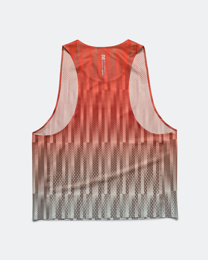 Mens Shredder Shorty Race Singlet - Unveven Gradient - Poppy