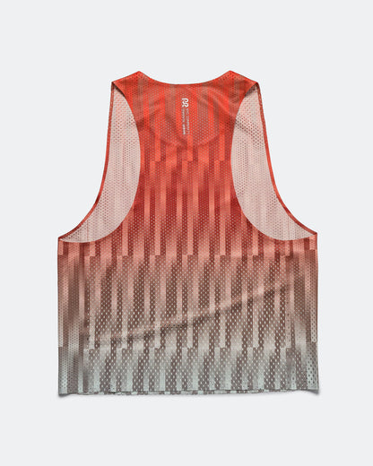 Mens Shredder Shorty Race Singlet - Unveven Gradient - Poppy