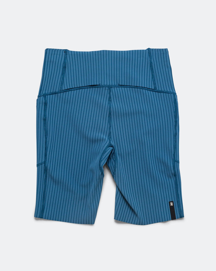 Mens Striped Cadence 7 Pocket Lined Half Tights - Ink Blue/Aegean