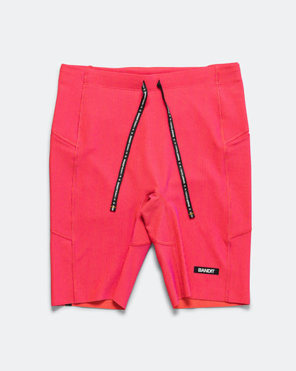 Mens Striped Cadence Half Tights - Poppy/Azalea