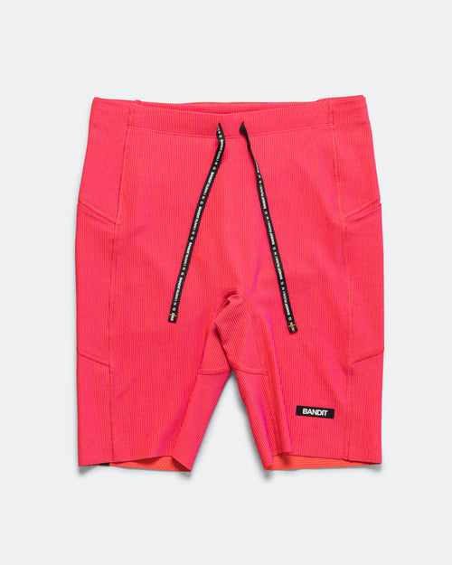 Mens Striped Cadence Half Tights - Poppy/Azalea