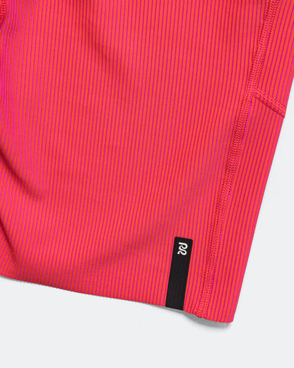 Mens Striped Cadence Half Tights - Poppy/Azalea