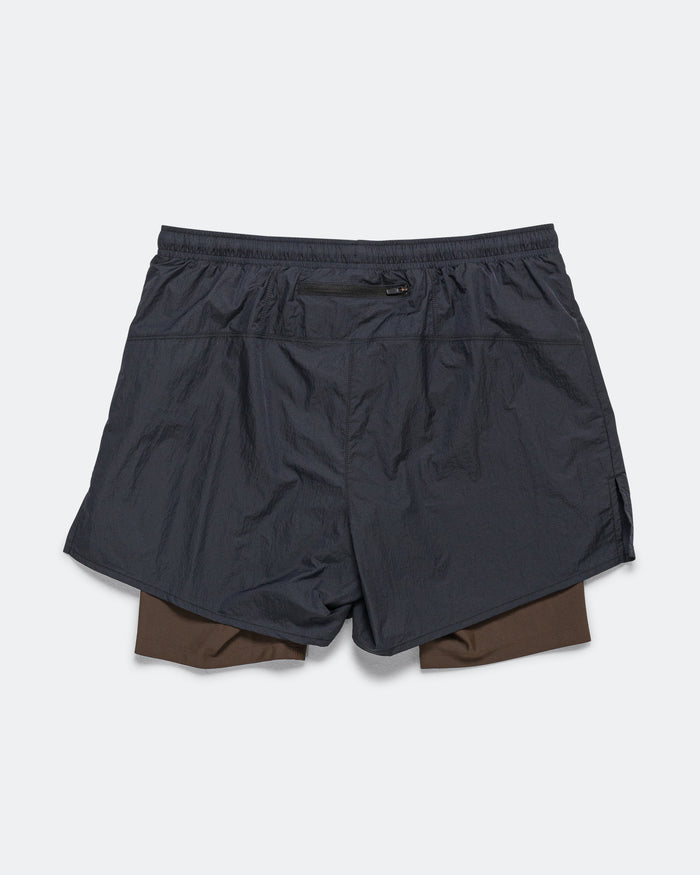 Mens Ultralight Nylon Trail Shorts - Deep Brown/Black